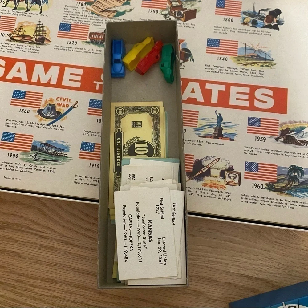 Vintage Game of the States Milton Bradley Educational Learning Board Game 1960